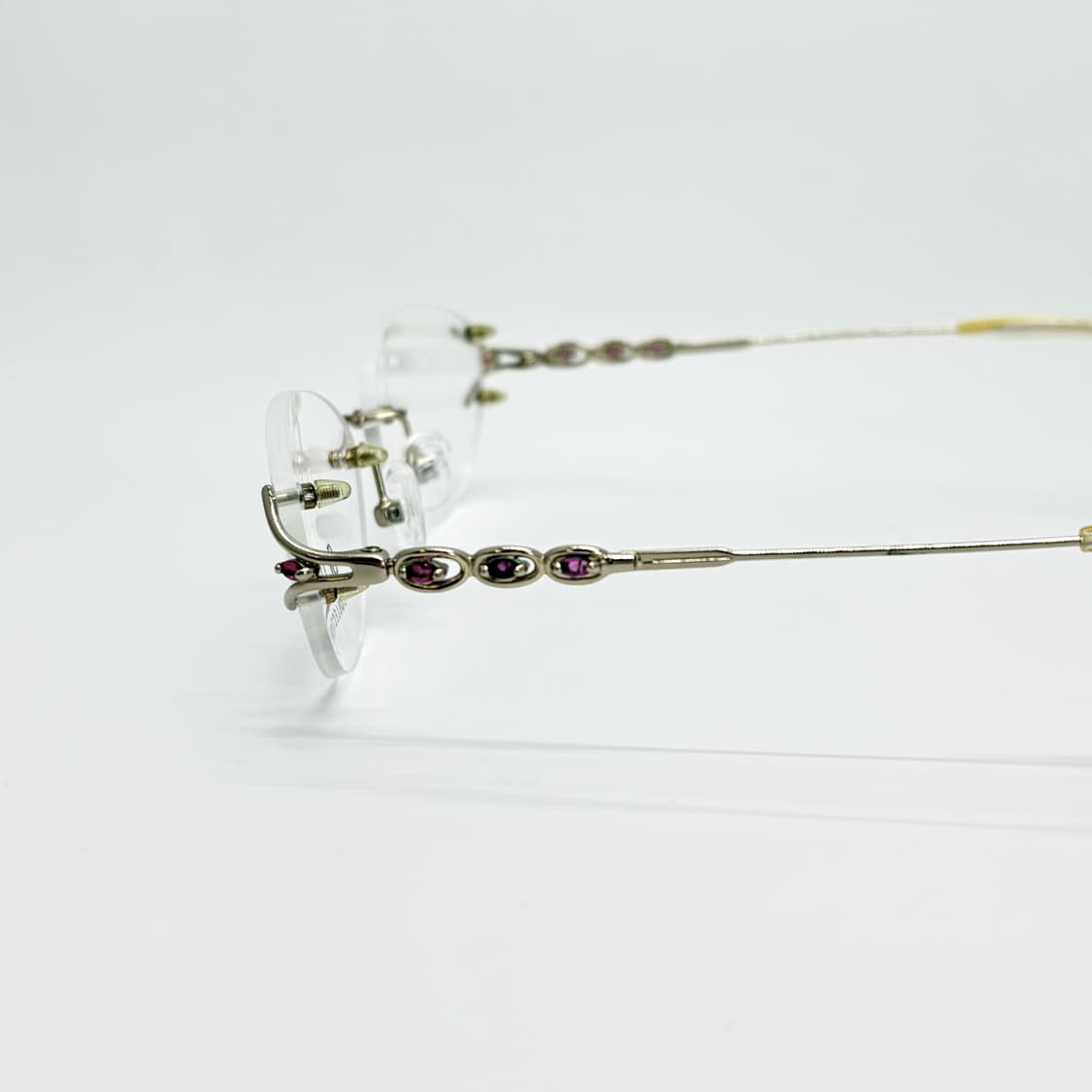 ST.DENVER  골드 큐빅 오벌형 반무테 상품이미지4