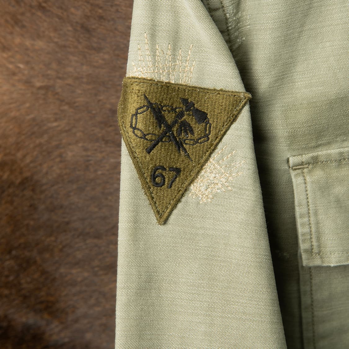 [S] 데님앤서플라이 13스타 밀리터리 데미지 리페어 자켓  상품이미지4