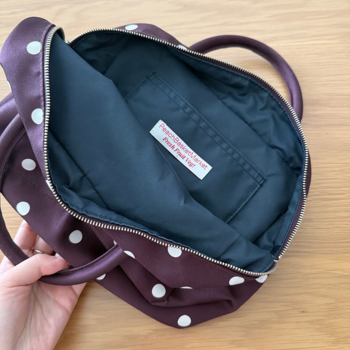 피치바스켓마켓 도트백 퍼플 상품이미지2