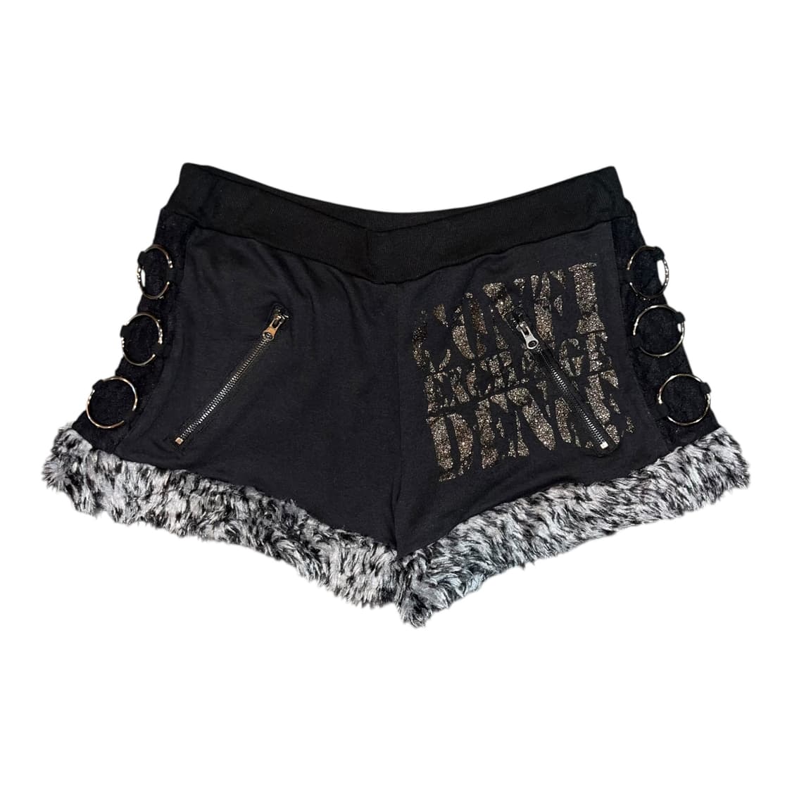 DIG DEEP 디그딥 호피퍼 사이드링 밴딩 면반바지 펑크y2k갸루 상품이미지1