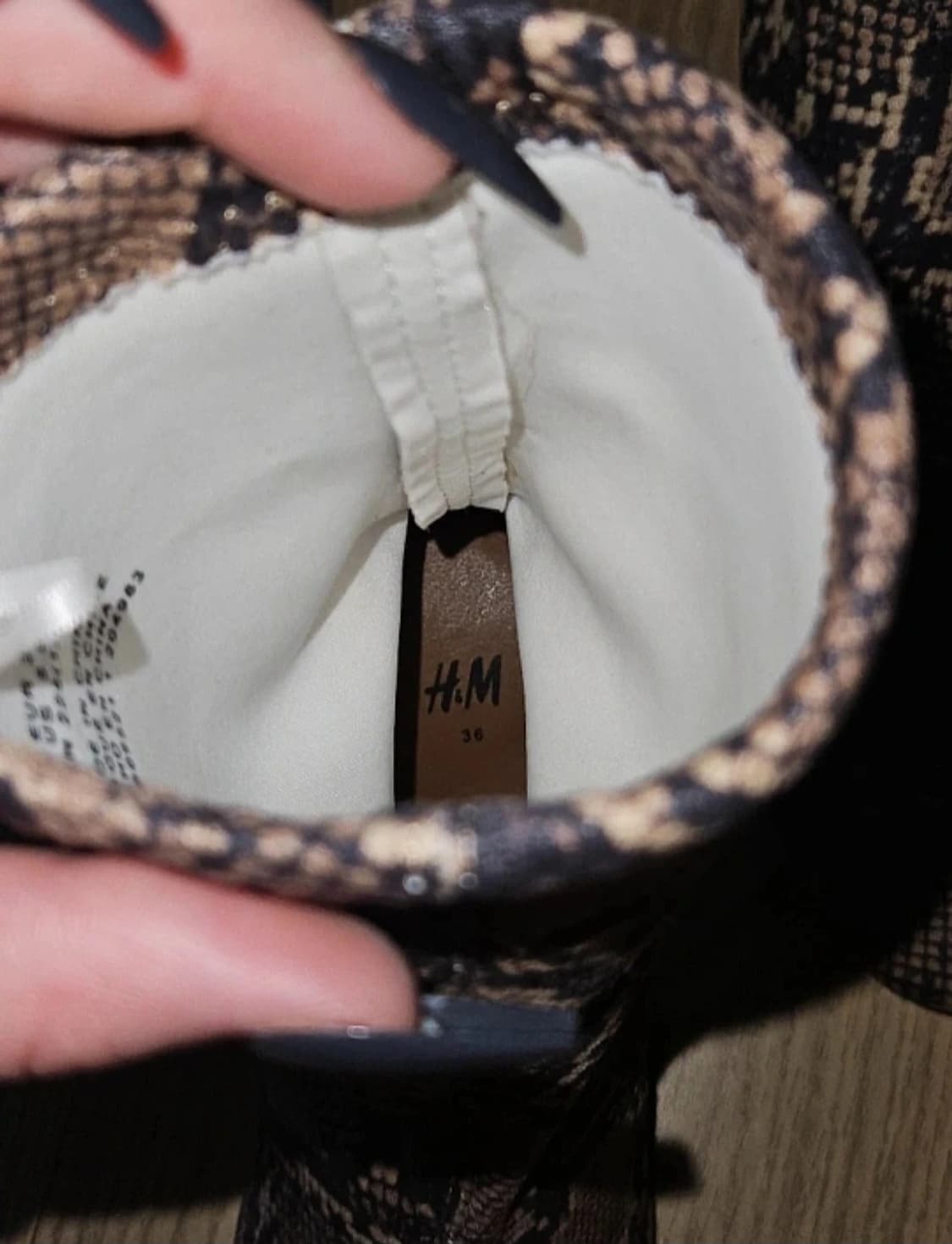 4만원대 구매+새상품_H&M 파이톤 스판삭스힐 [36 사이즈] 상품이미지3