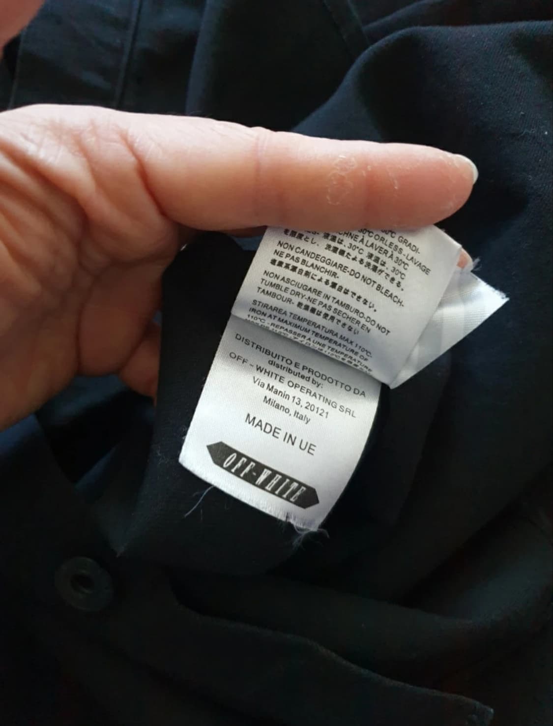 정품 (XS) 오프화이트 블랙데님 자수셔츠 (남녀공용갸능) 상품이미지9