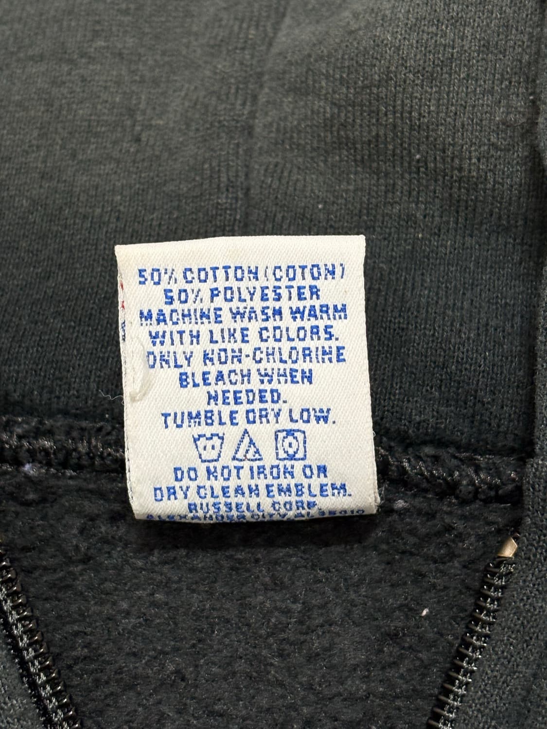 90s 빈티지 러셀 후드집업 블랙 상품이미지7