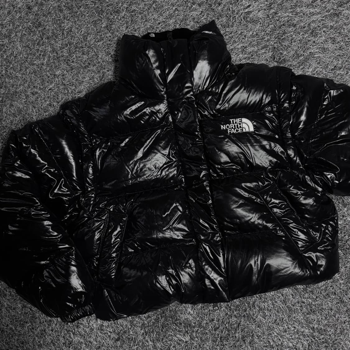 (W) 노페 노스페이스 화이트 라벨 글로시 디테처블 다운 자켓 블랙 상품이미지2