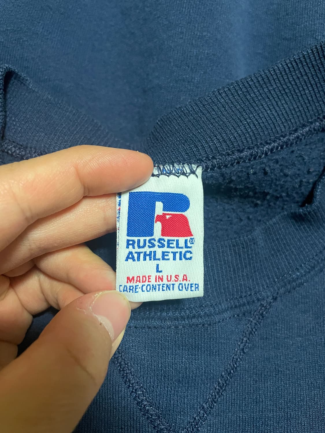 90s 러셀 애슬레틱 스웻셔츠 네이비 미제🇺🇸 상품이미지4