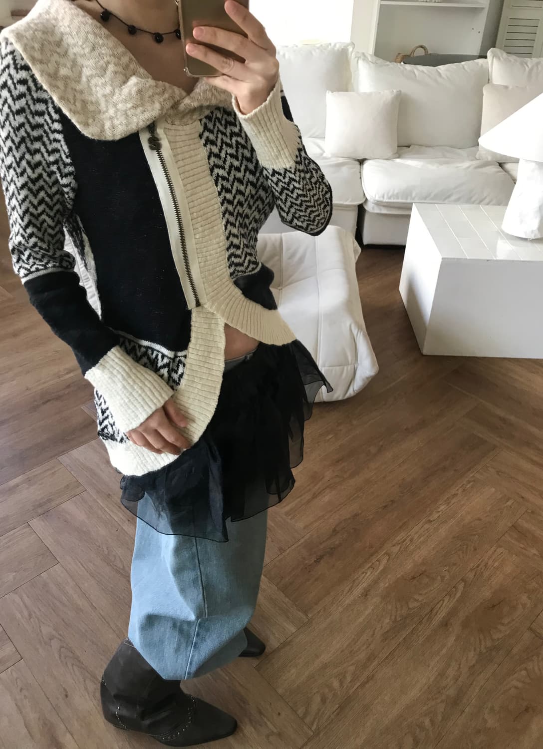 vintage knit zip up 상품이미지4