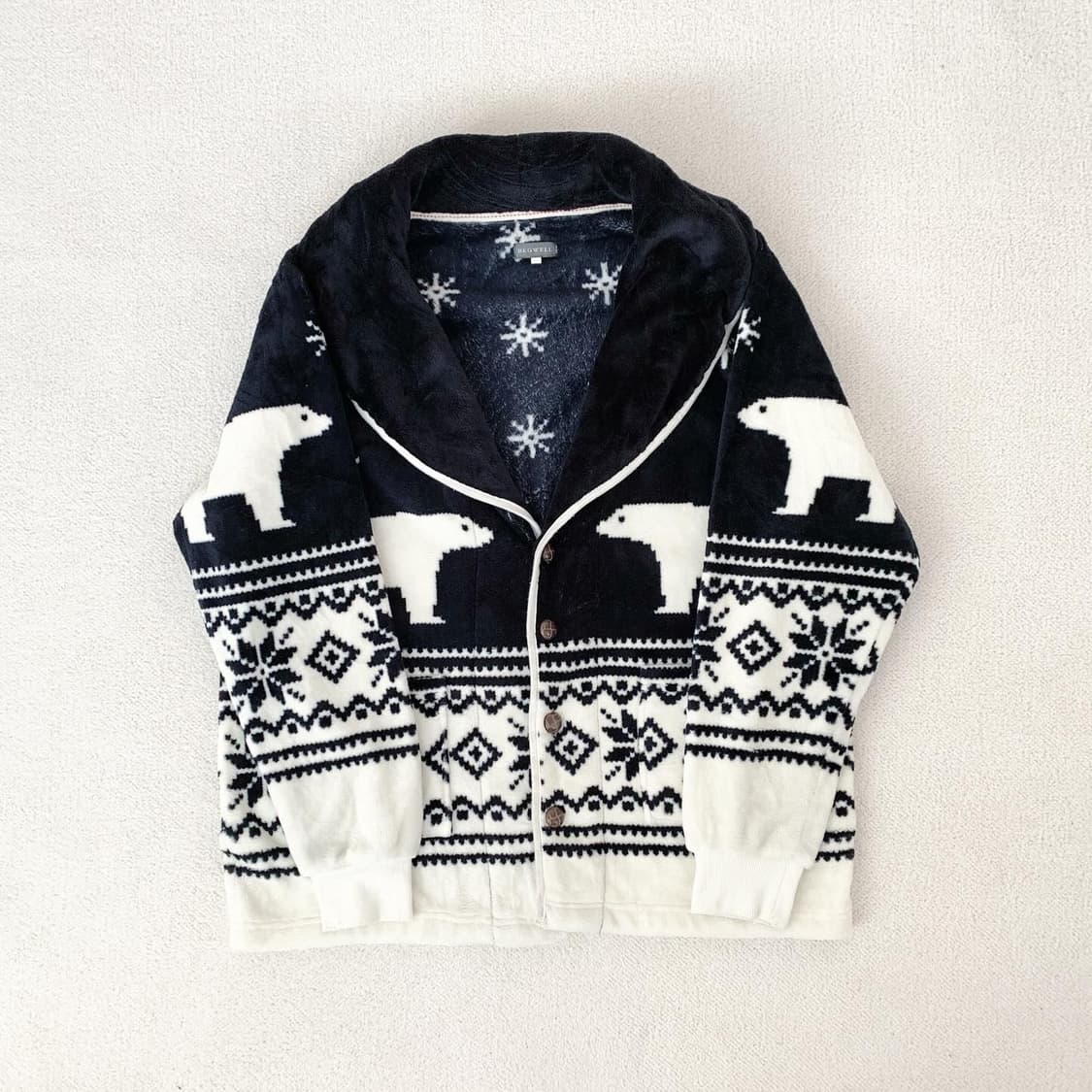 북극곰 눈꽃 노르딕 폭닥 아우터 상품이미지1