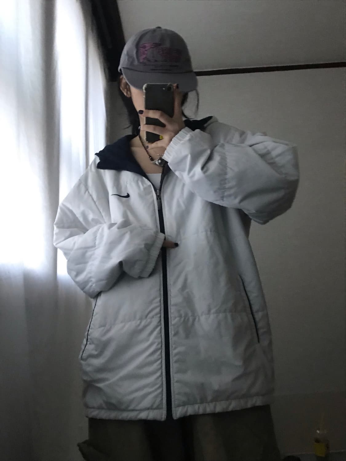 나이키 00s 네이비 화이트 리버시블 패딩 상품이미지2