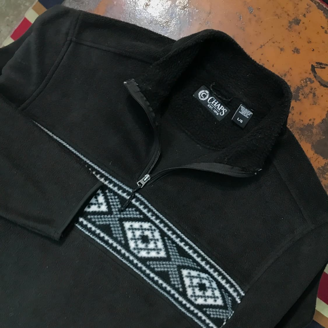 폴로랄프로렌 챕스 블랙 노르딕 패턴 플리스 반집업 풀오버 자켓 남성110 상품이미지3