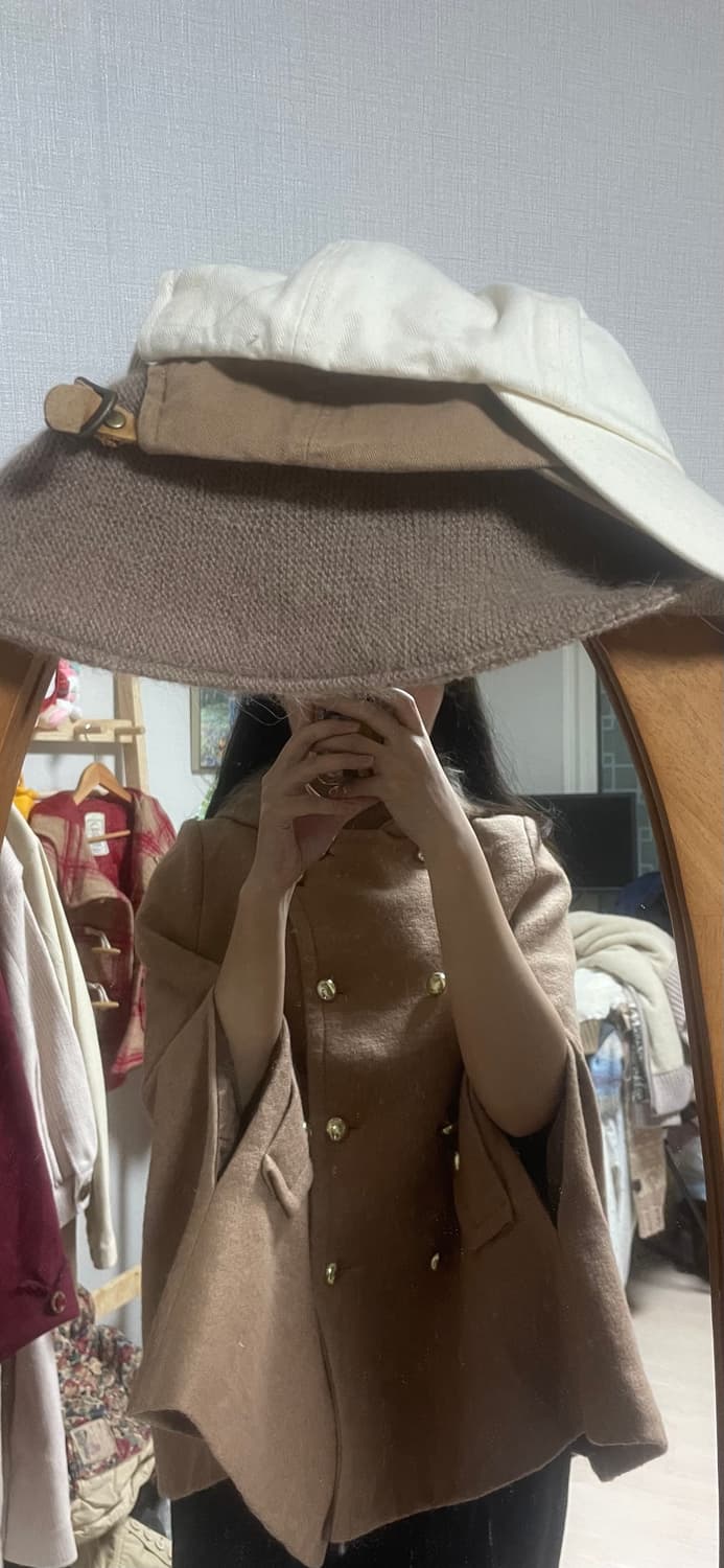 모리걸 빈티지 케이프 퍼 후드 코트 상품이미지3