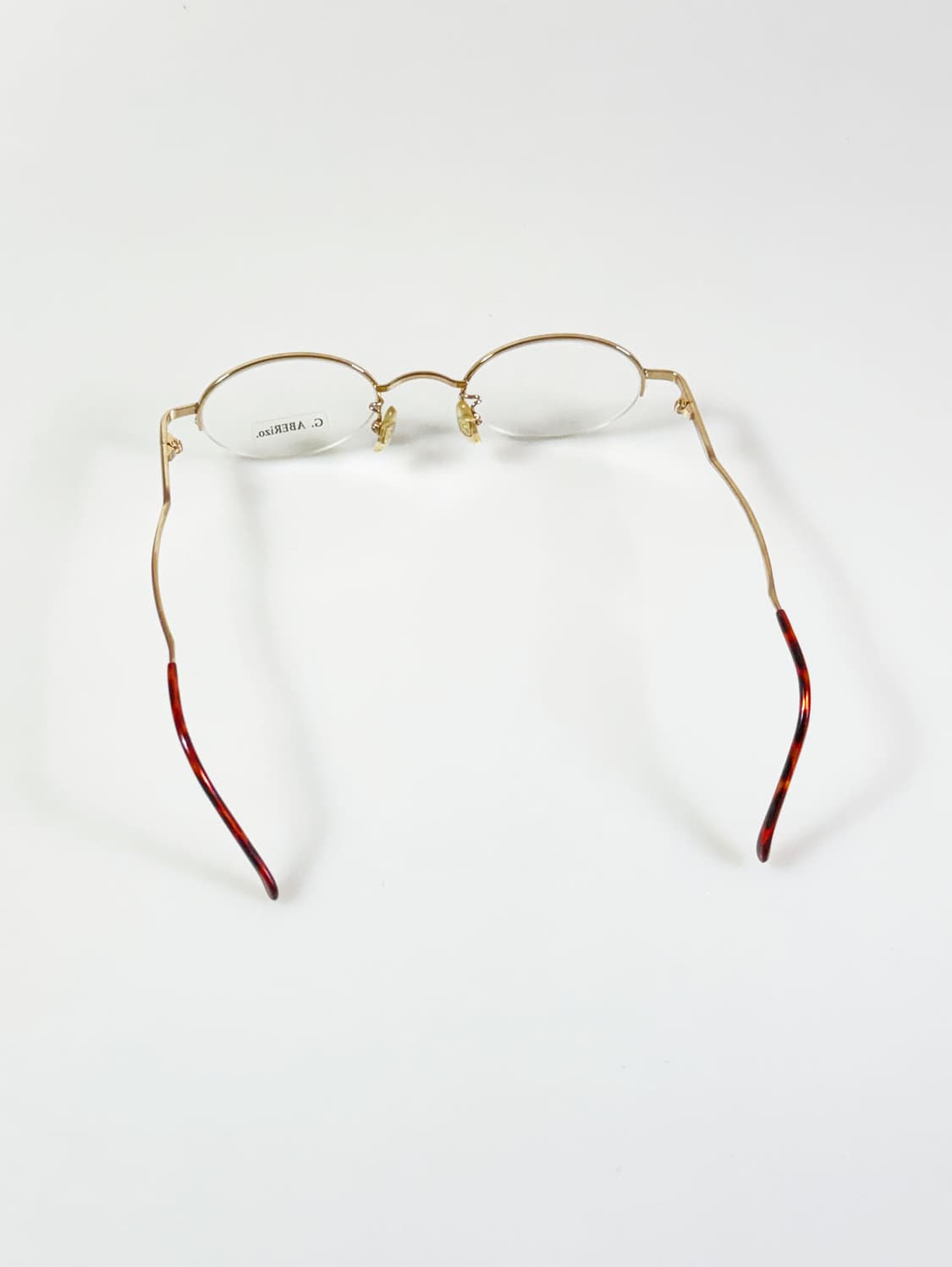 G.ABERizo 골드 오벌 반무테 메탈 빈티지 안경 상품이미지5