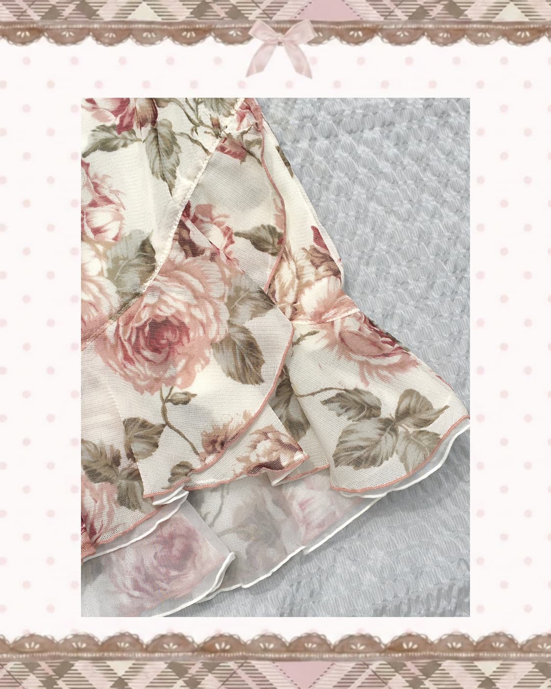 레스트로즈 플로럴 아이보리 스커트 상품이미지3