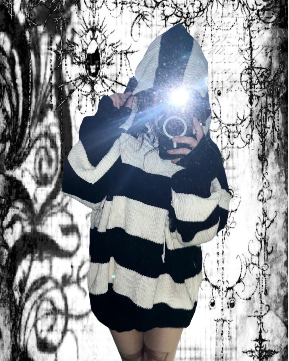Stripe Knit Hoodie 상품이미지1