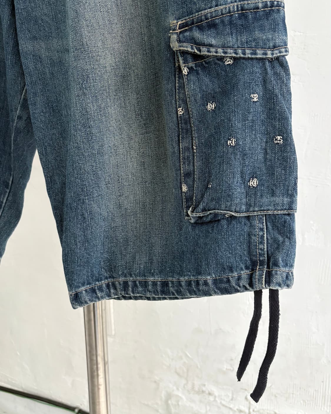 Stussy 스투시 00‘s 로고 데님 카고 숏츠 상품이미지4