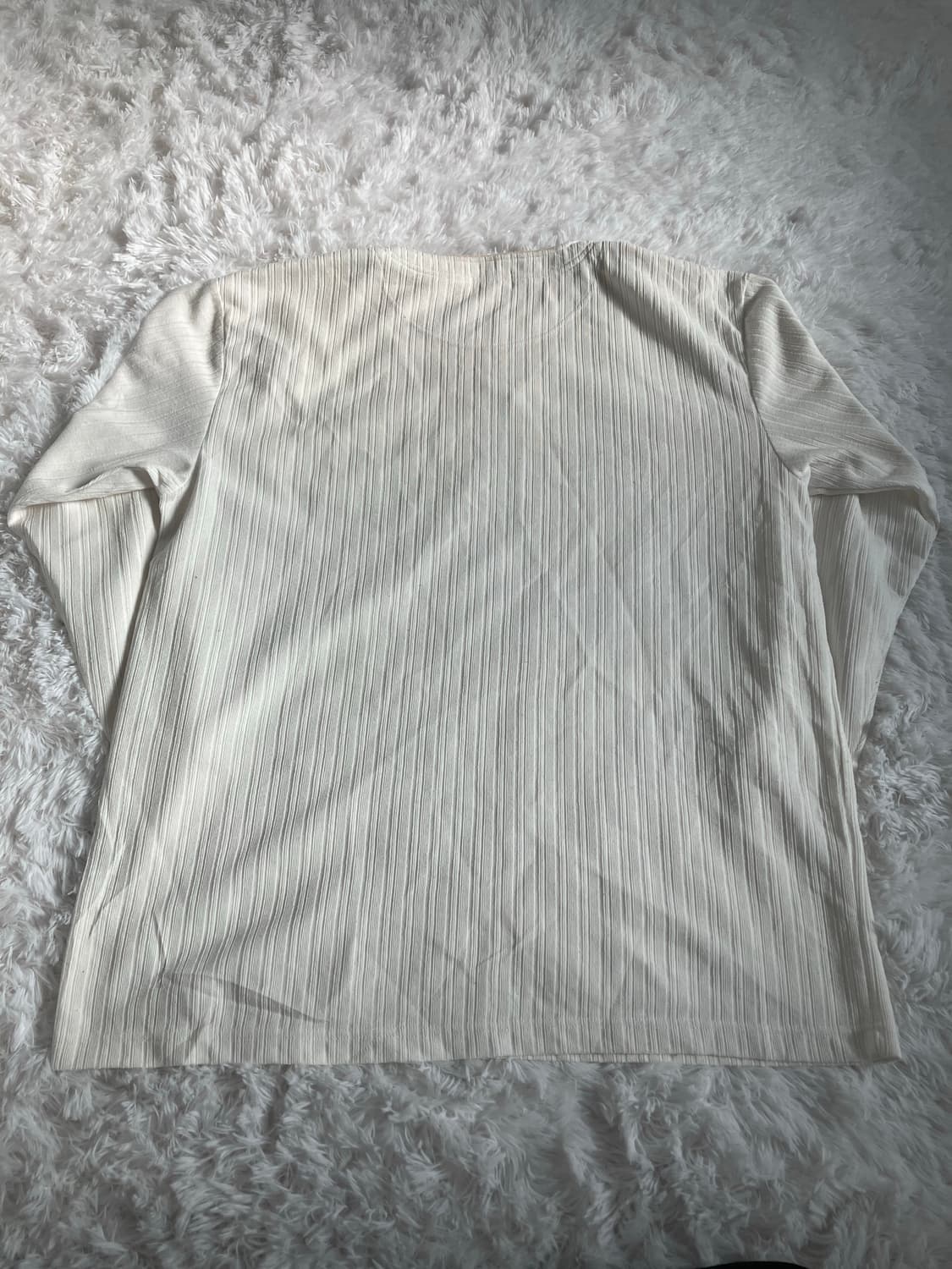 5xL 화이트 레이어드 스트라이프 긴팔 y2k 스트릿 갸루 펑키 일본빈티 상품이미지2