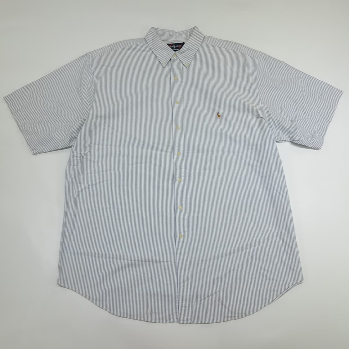 Co583 2XL Tall 폴로 랄프로렌 클래식블루 스트라이프 반팔 셔츠 상품이미지1