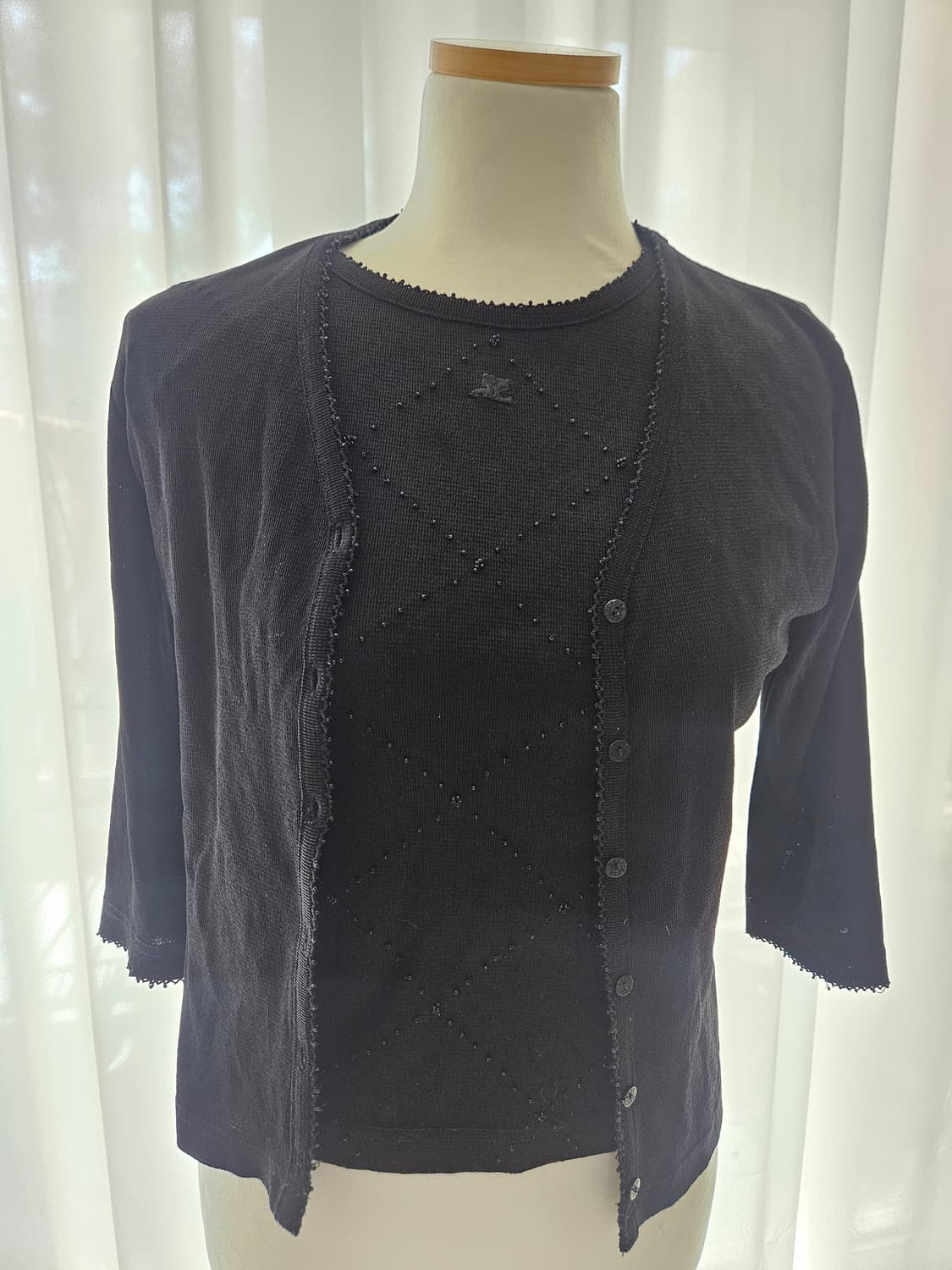 꾸레쥬 반팔티 가디건 세트 상품이미지3