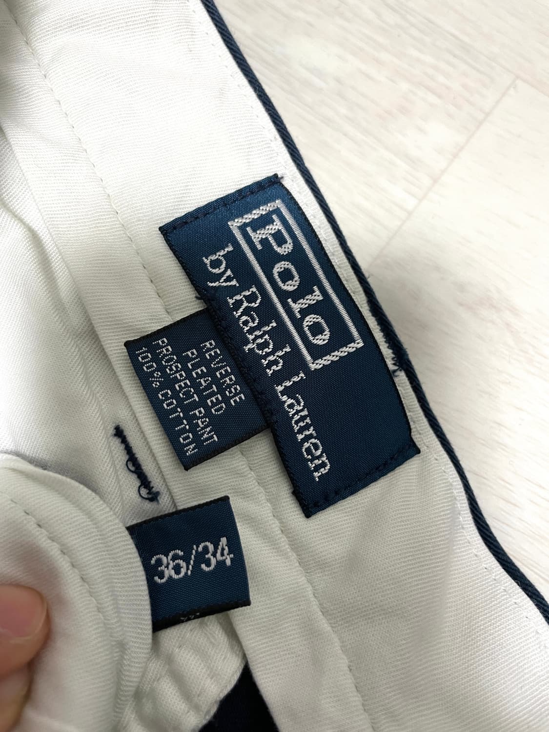 폴로랄프로렌 남성 와이드핏 투플리츠 클래식 치노팬츠 면바지 36 네이비 상품이미지9