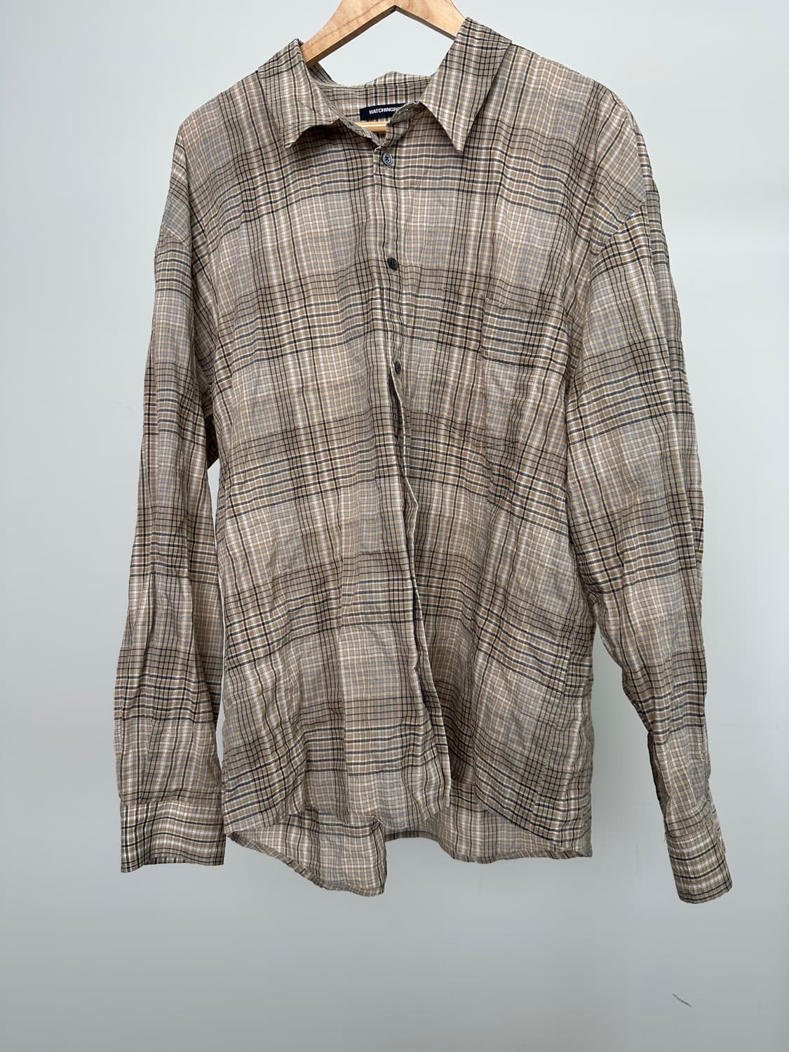 해칭룸 클래식 셔츠 멀트 체크베이지 4 사이즈 상품이미지1