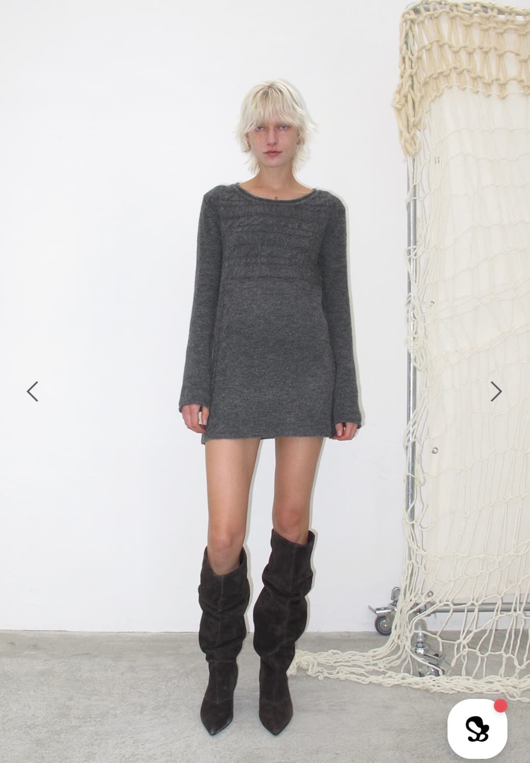 CABLE KNIT ONE-PIECE(차콜) 상품이미지1