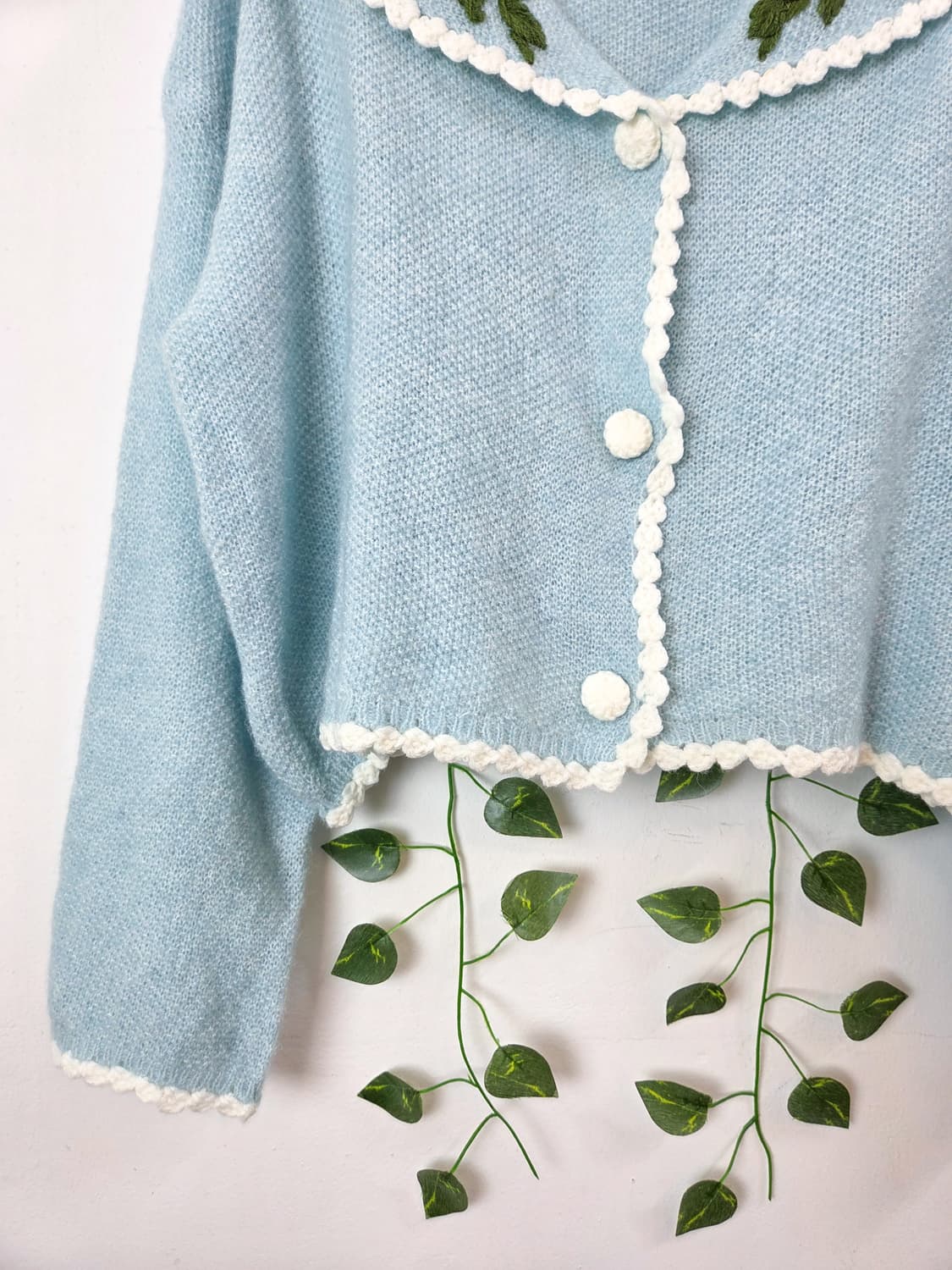 꽃자수 카라 가디건 상품이미지3