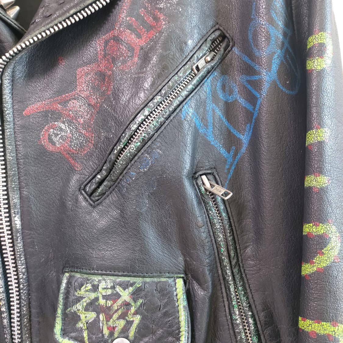 아메리칸 빈티지 펑크 레더자켓 상품이미지4