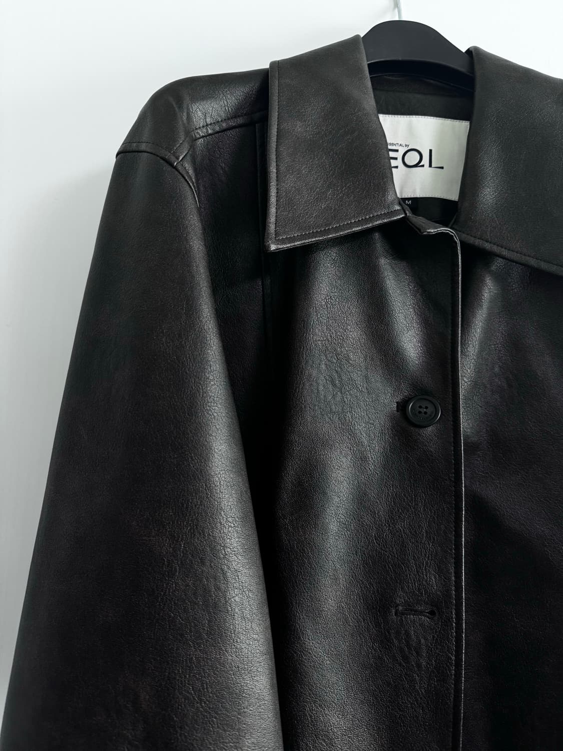 A-line Vegan Leather Jacket 다크브라운 M 상품이미지1