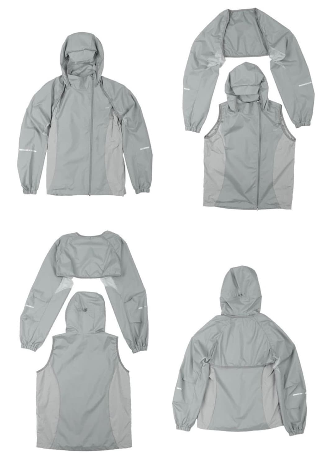 오호스 세퍼레이블 바람막이 그레이 윈드브레이커 상품이미지2