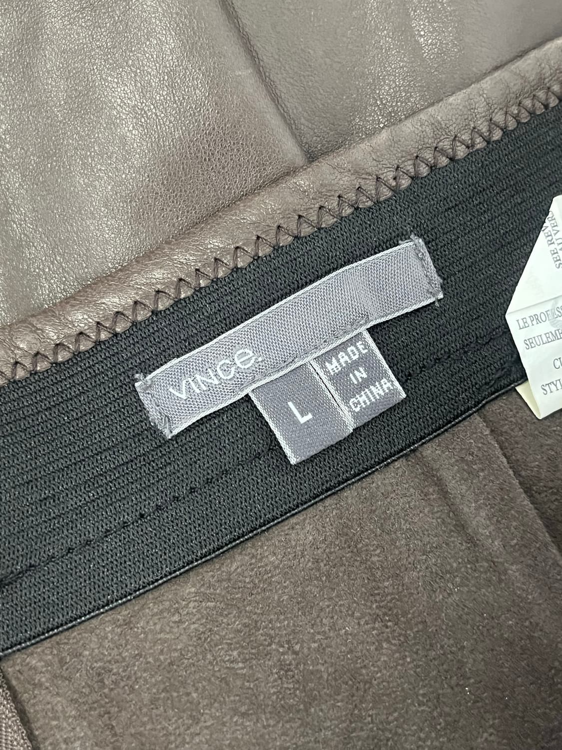 Vince 브라운 가죽 스커트 상품이미지4