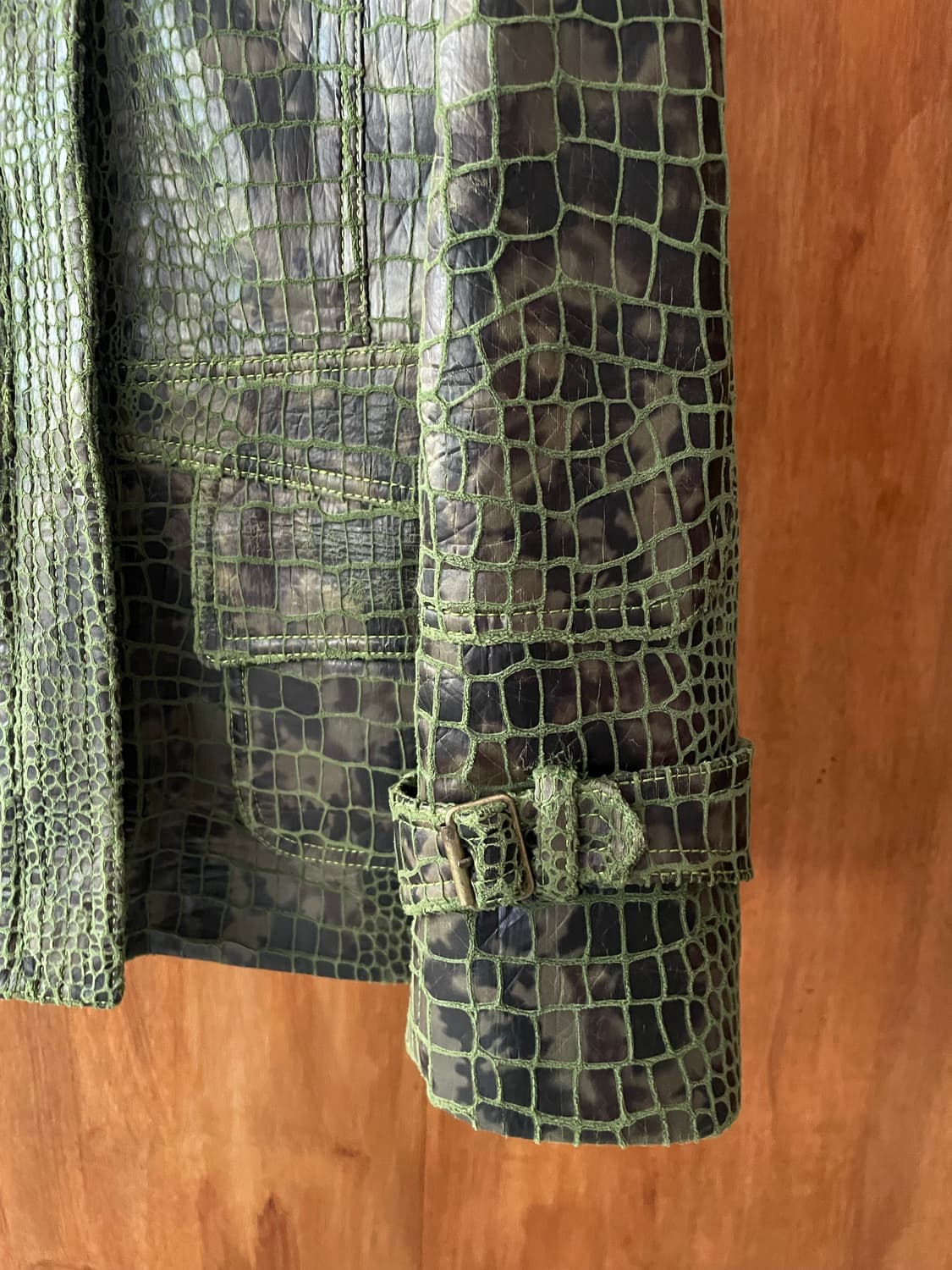 Dip green crocodile leather jacket 상품이미지7