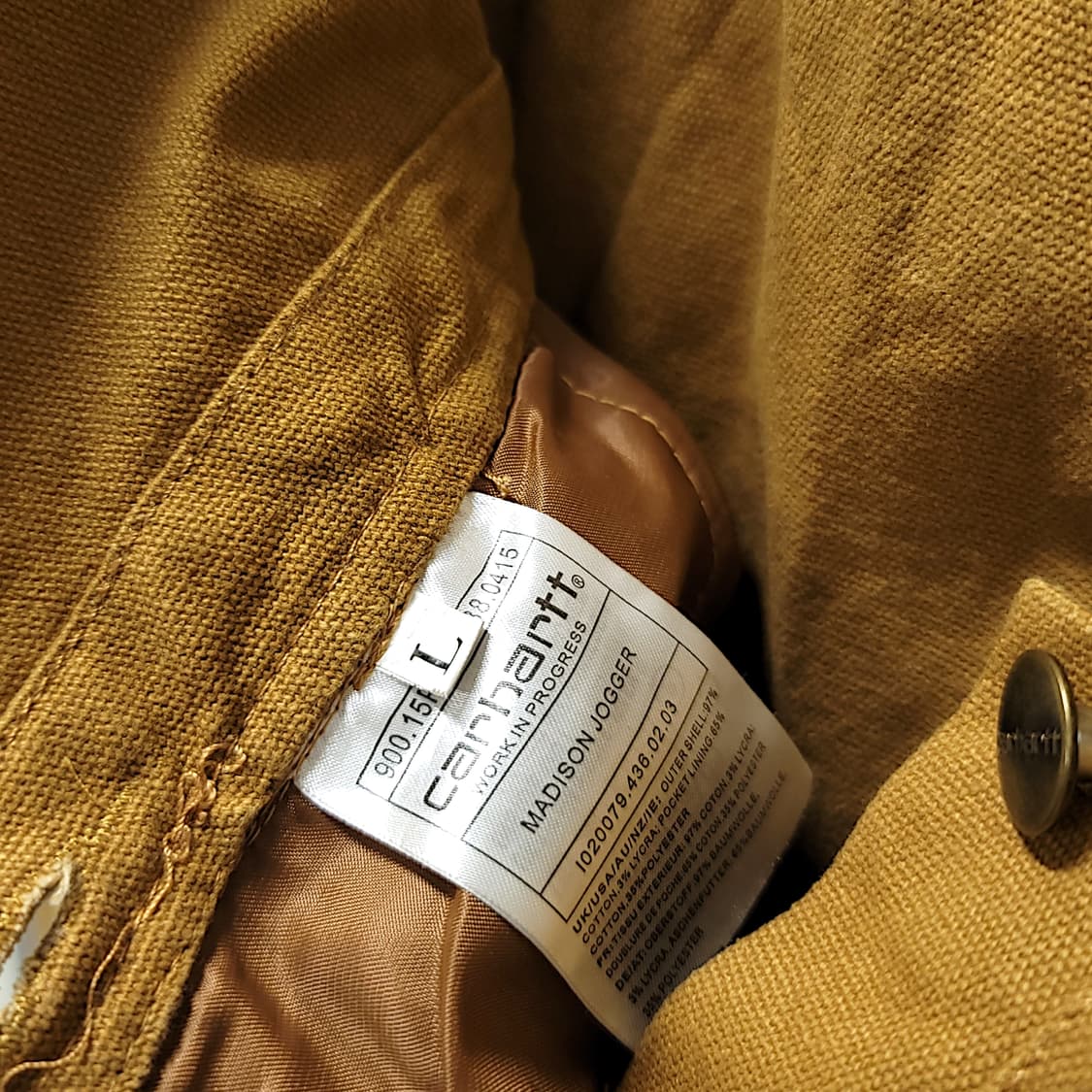 [L] 칼하트 브라운 캔버스 오버롤 멜빵 바지 상품이미지10