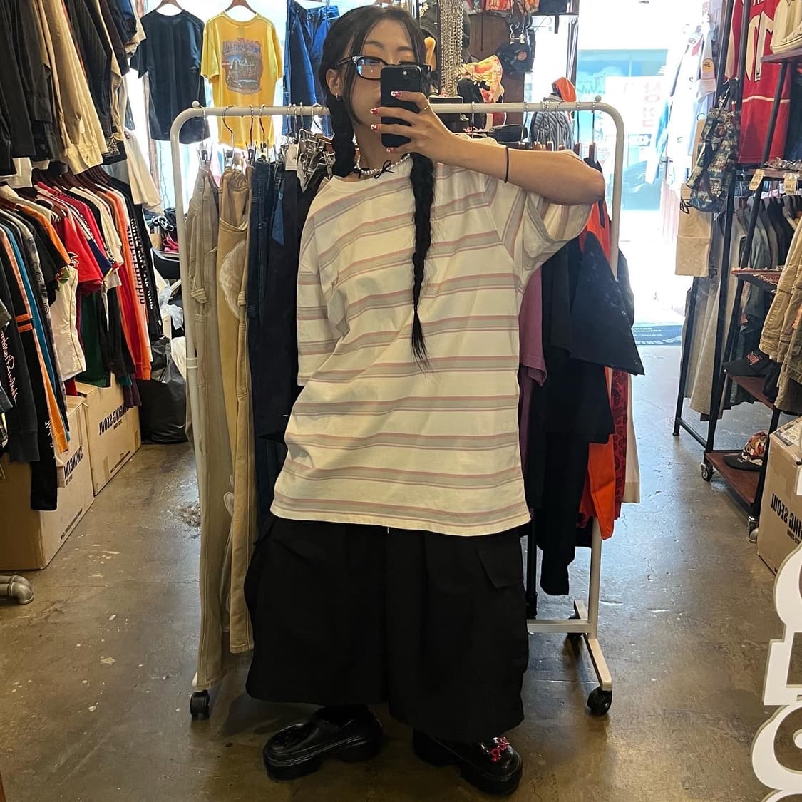 Stüssy Pink Stripe T-shirt 상품이미지9