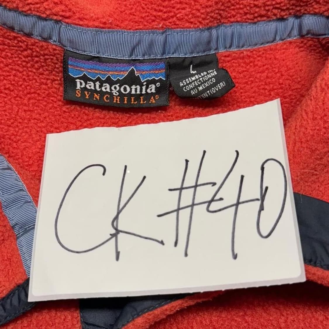 90s 파타고니아 신칠라 스냅-T 레드/네이비 멕시코 상품이미지2
