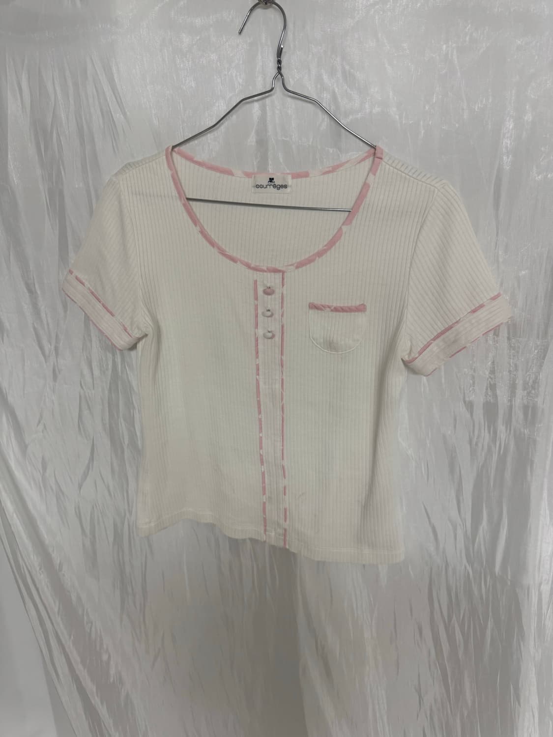 Courreges pink stitch T-sh 상품이미지1