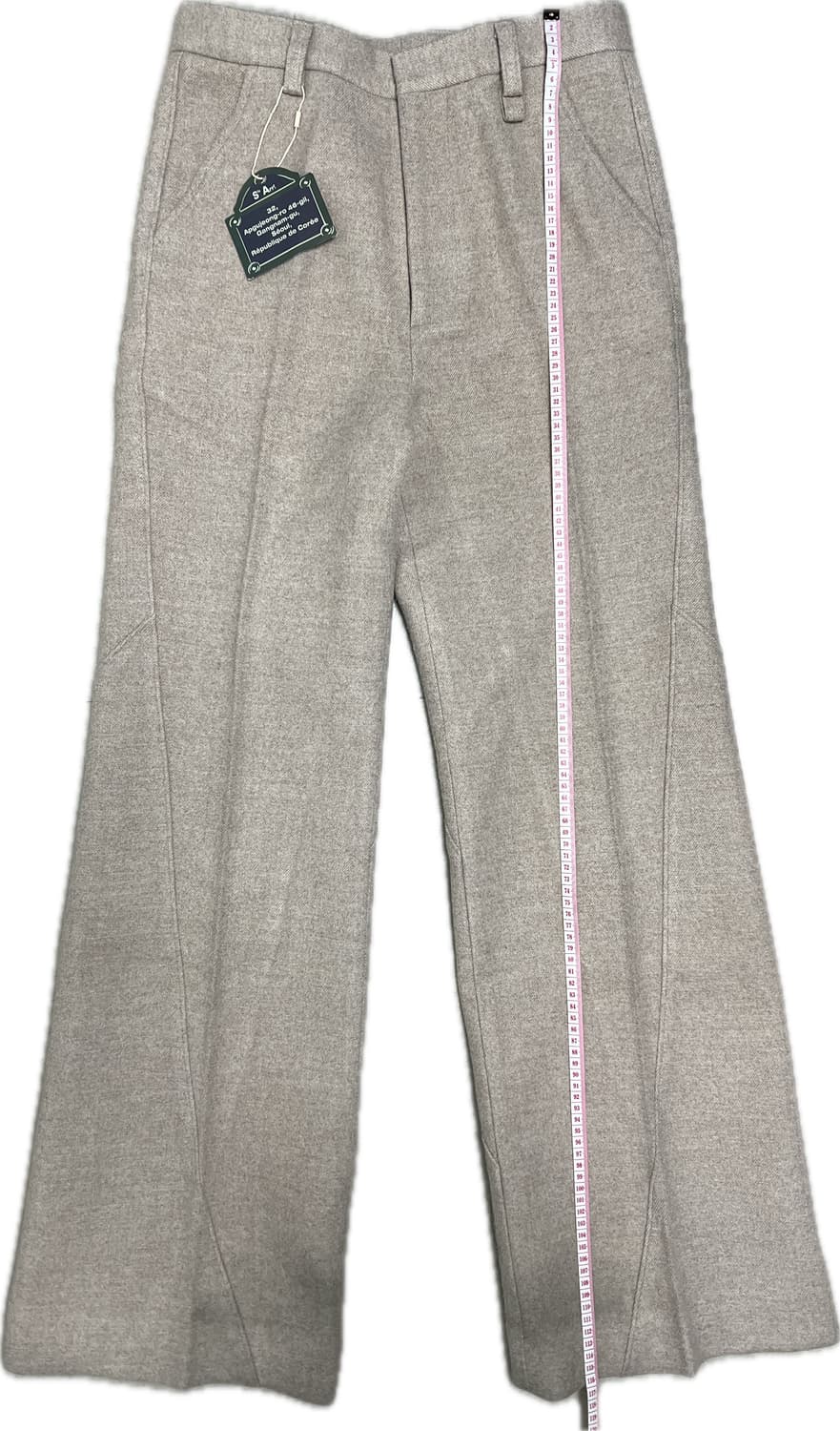 [샘플] [S] STU 웨이브 라인 울 슬랙스 페일 라이트 핑크 상품이미지8