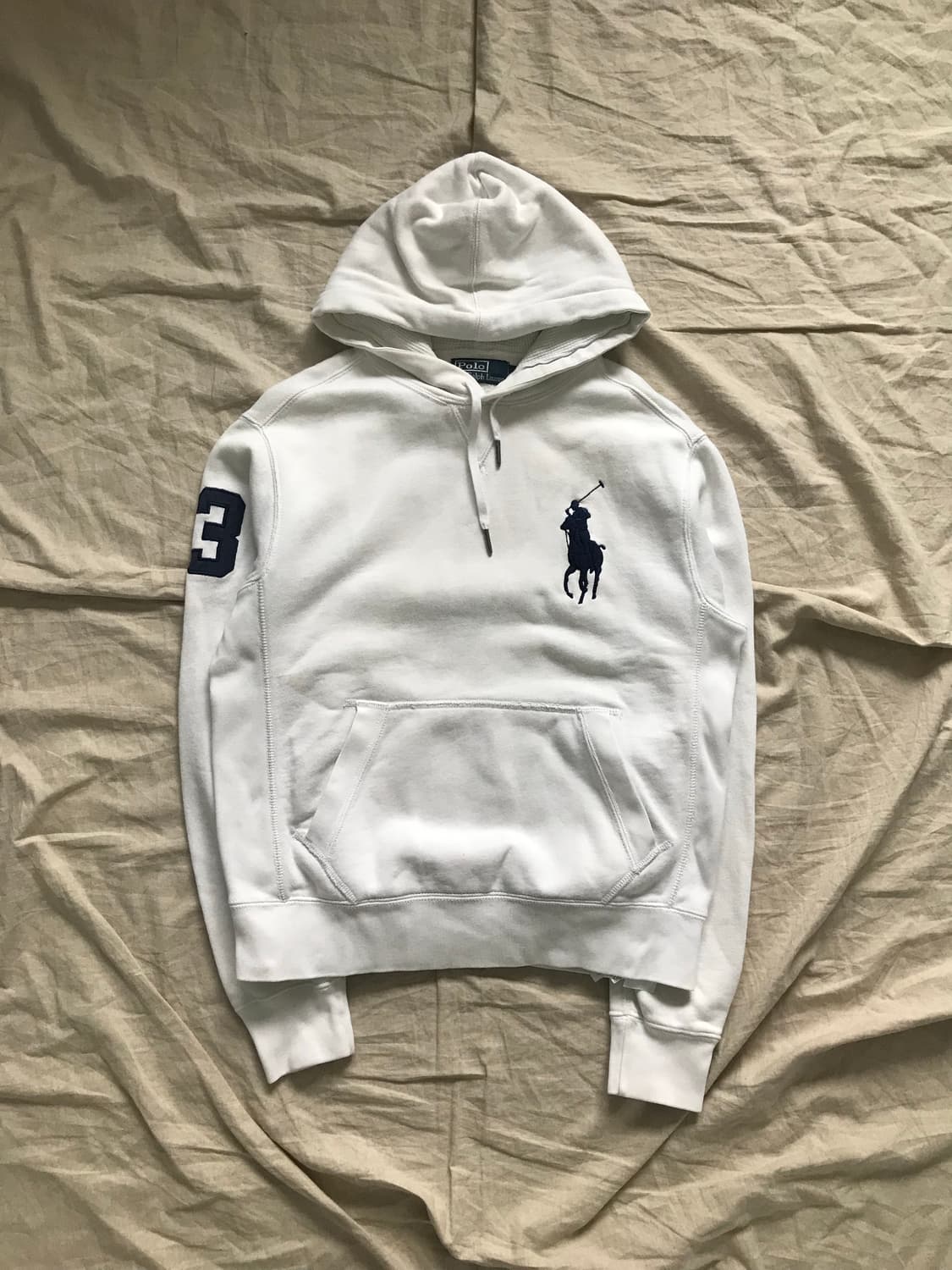 폴로 랄프로렌 빅 포니 로고 화이트 후드티 상품이미지5