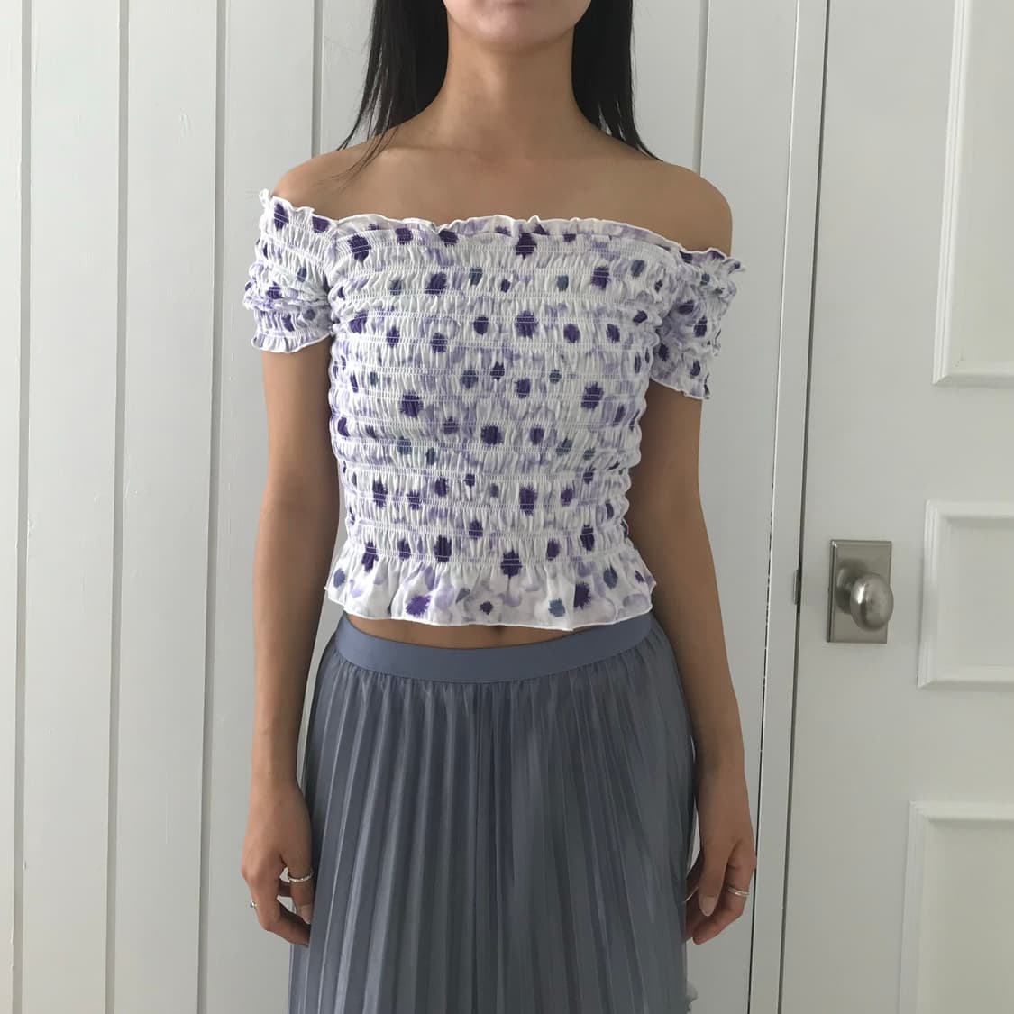 Purple water flower top 상품이미지2