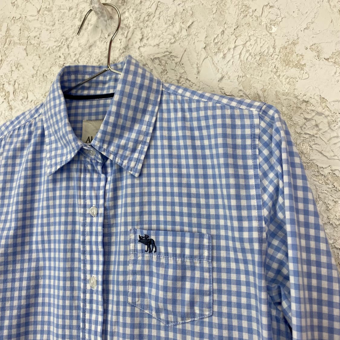 아베크롬비 & 피치 무스 엠브로이더리 포켓 체크 셔츠 상품이미지3