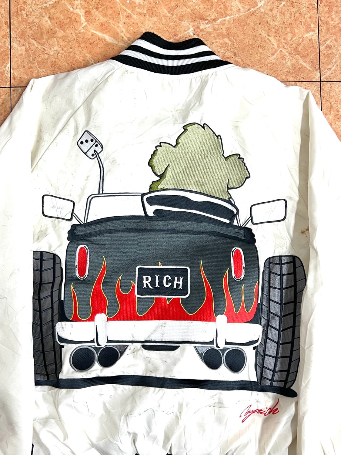 00s 조이리치 아카이브 로스엔젤레스 베어 자수 스타디움 바시티 자켓 S 상품이미지5