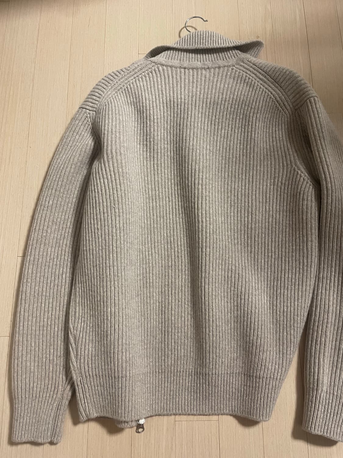 스테디에브리웨어 sew 울 캐시미어 집업 가디건 오트밀 상품이미지2