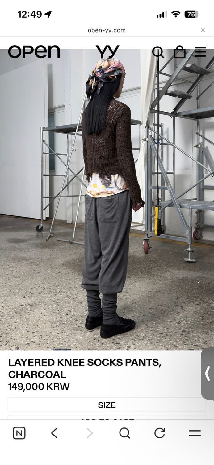 LAYERED KNEE SOCKS PANTS, CHARCOAL 상품이미지3