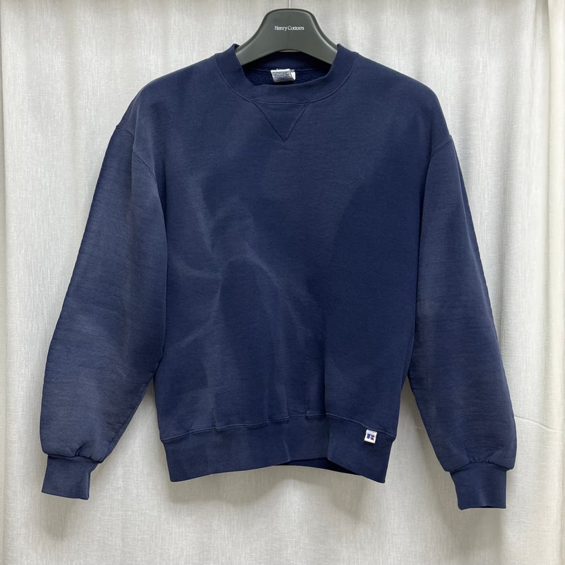 M) 러셀 희귀 썬패이딩 네이비 맨투맨 상품이미지1