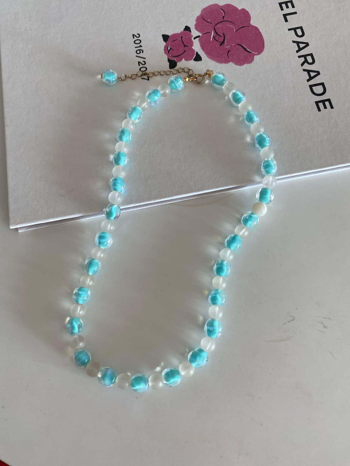 아쿠아 비즈 빈티지 목걸리 쥬얼리  상품이미지2