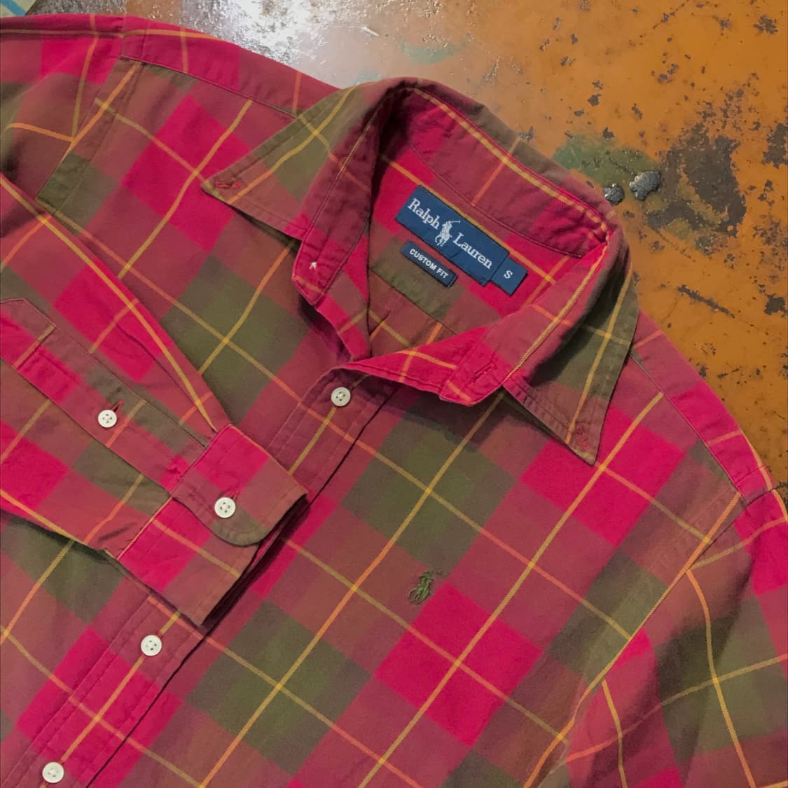 폴로랄프로렌 라이트버건디 체크 셔츠 여성 66 남성 100 상품이미지3