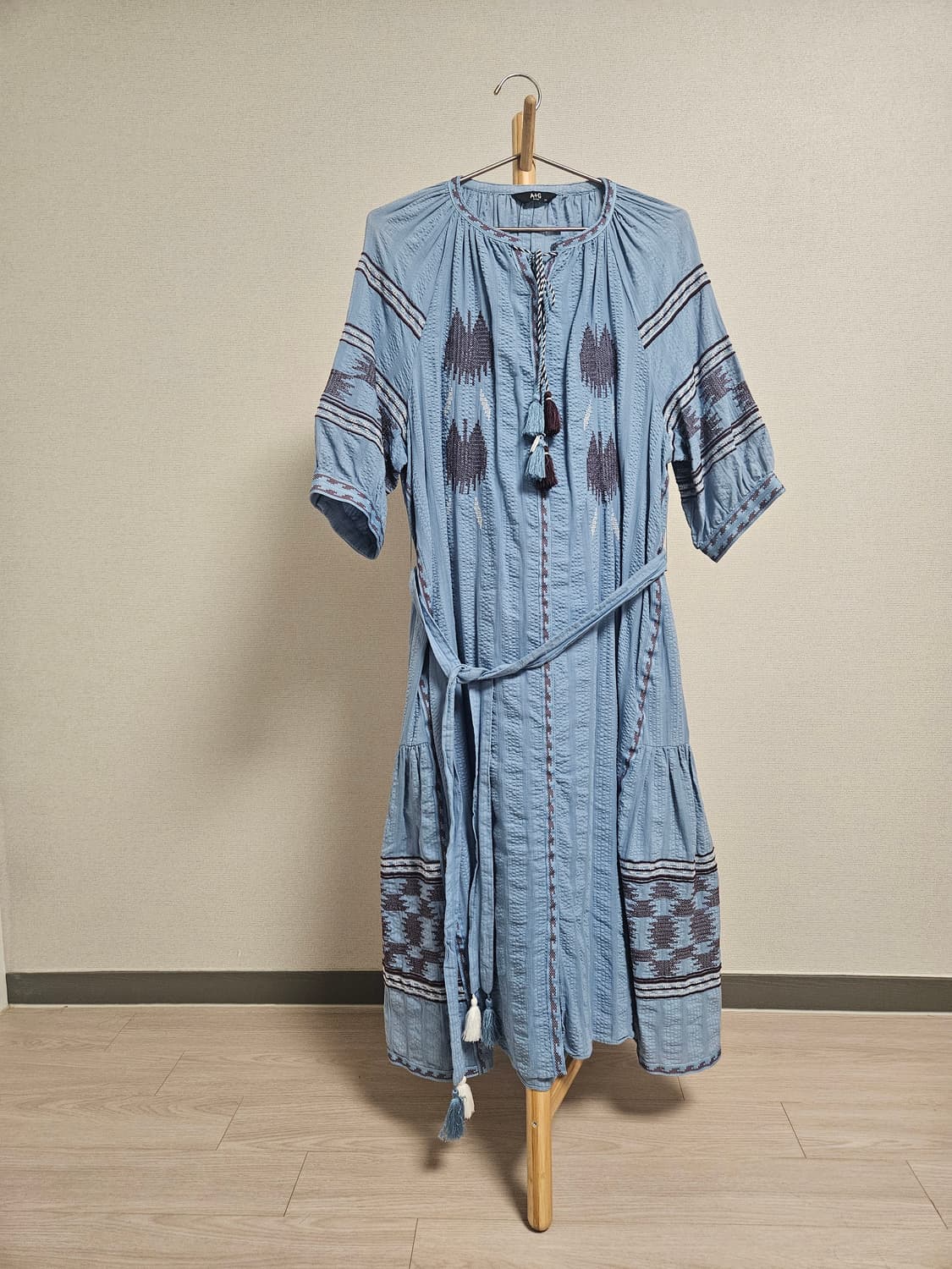 A+G 에스닉 자수 롱 원피스 상품이미지1