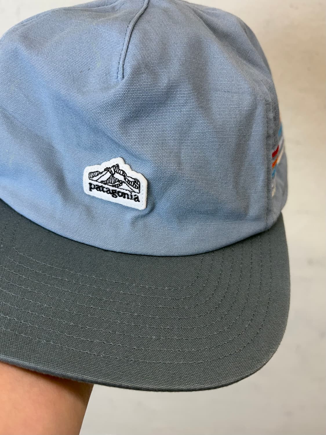 파타고니아 네트플러스 로고 라인 캡 하늘색 상품이미지2