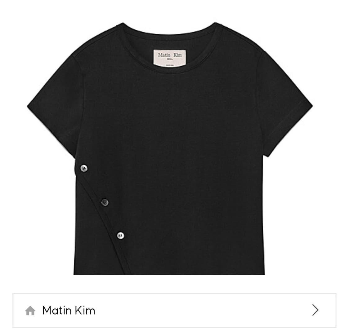 마뗑킴 크롭 반팔 SLIT BUTTON POINT CROP TOP 상품이미지1