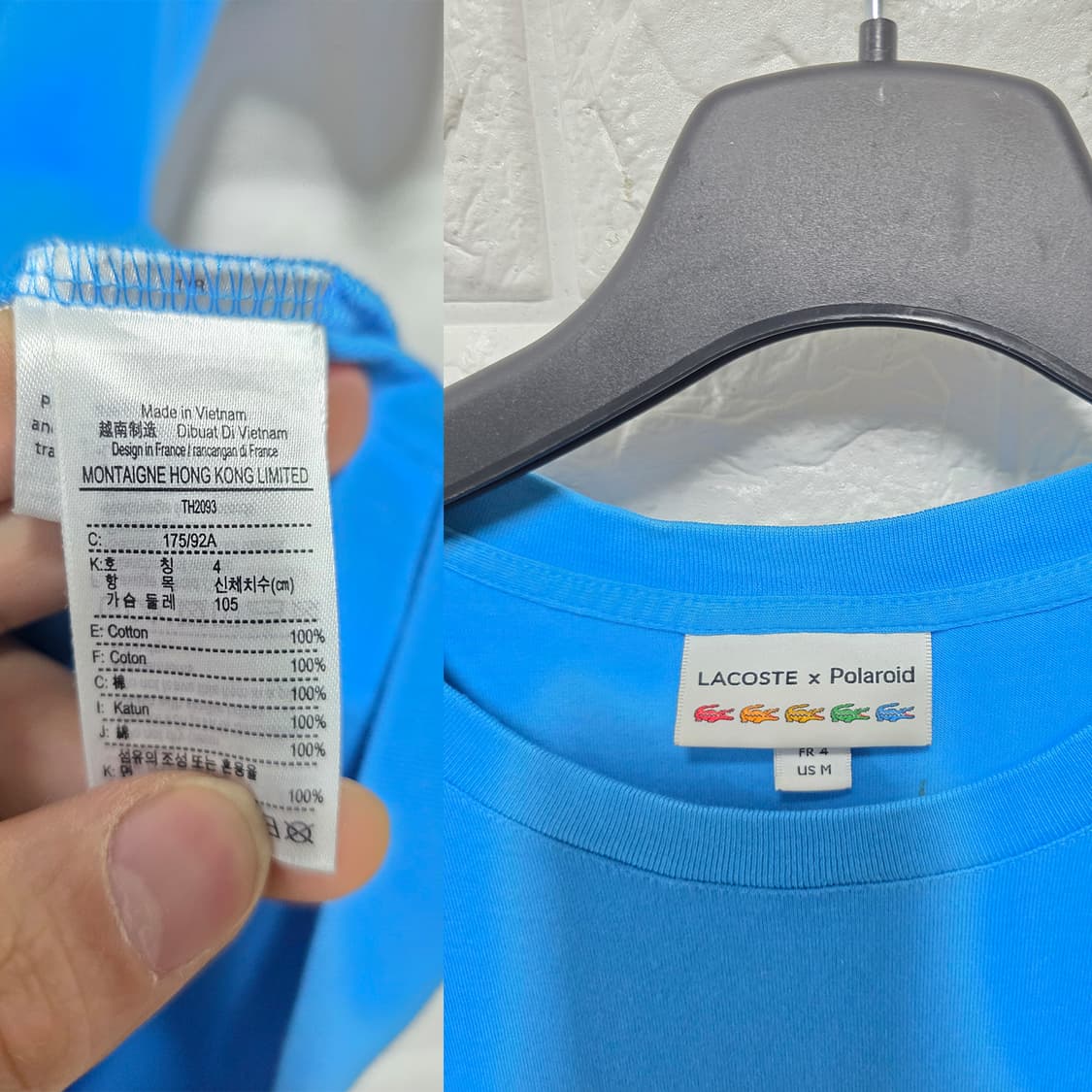 라코스테 x 폴라로이드 반팔티 블루 105 상품이미지2