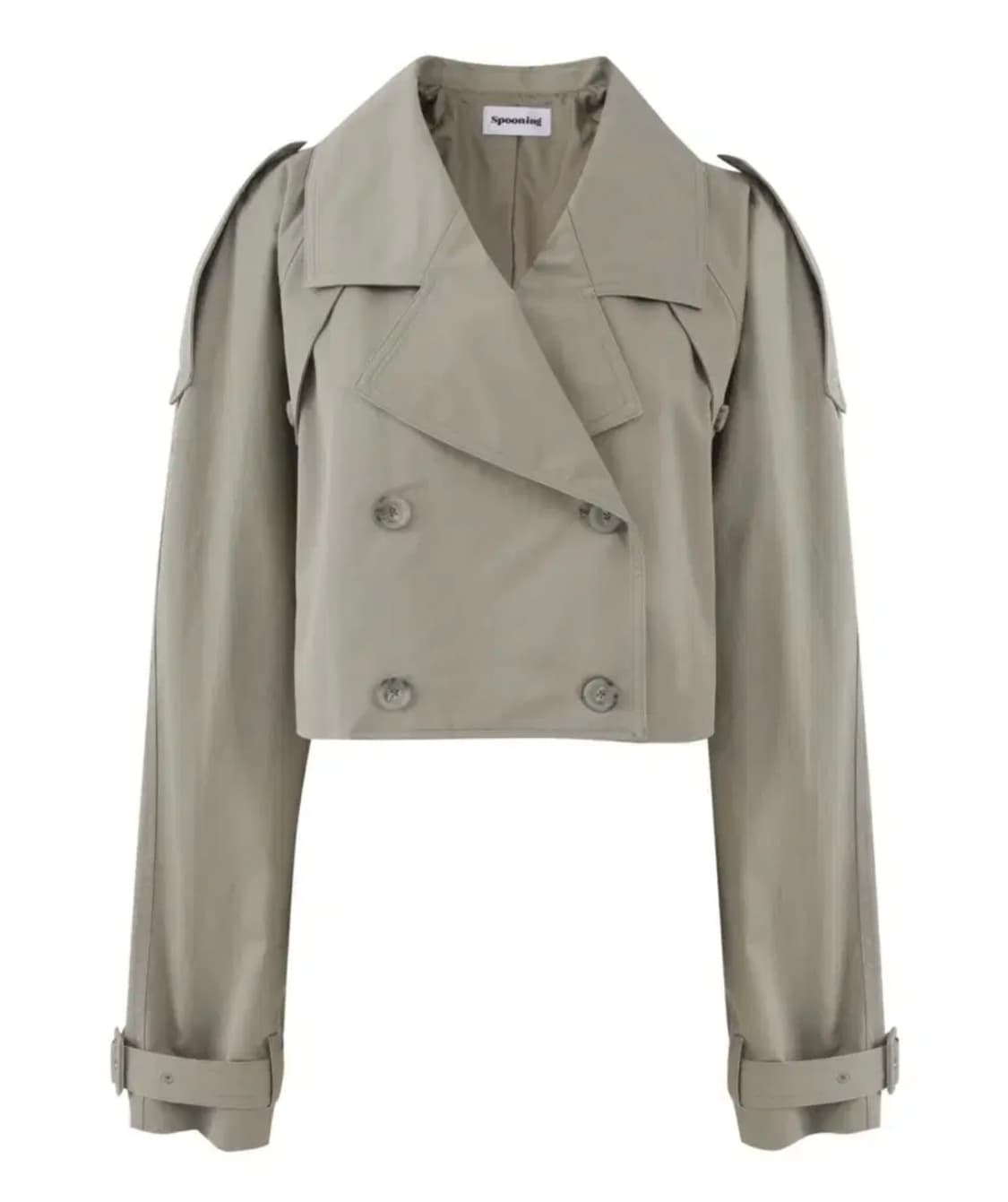 셋업) 스푸닝 REWORK 크롭트렌치 셋업 카키 s/m 상품이미지2