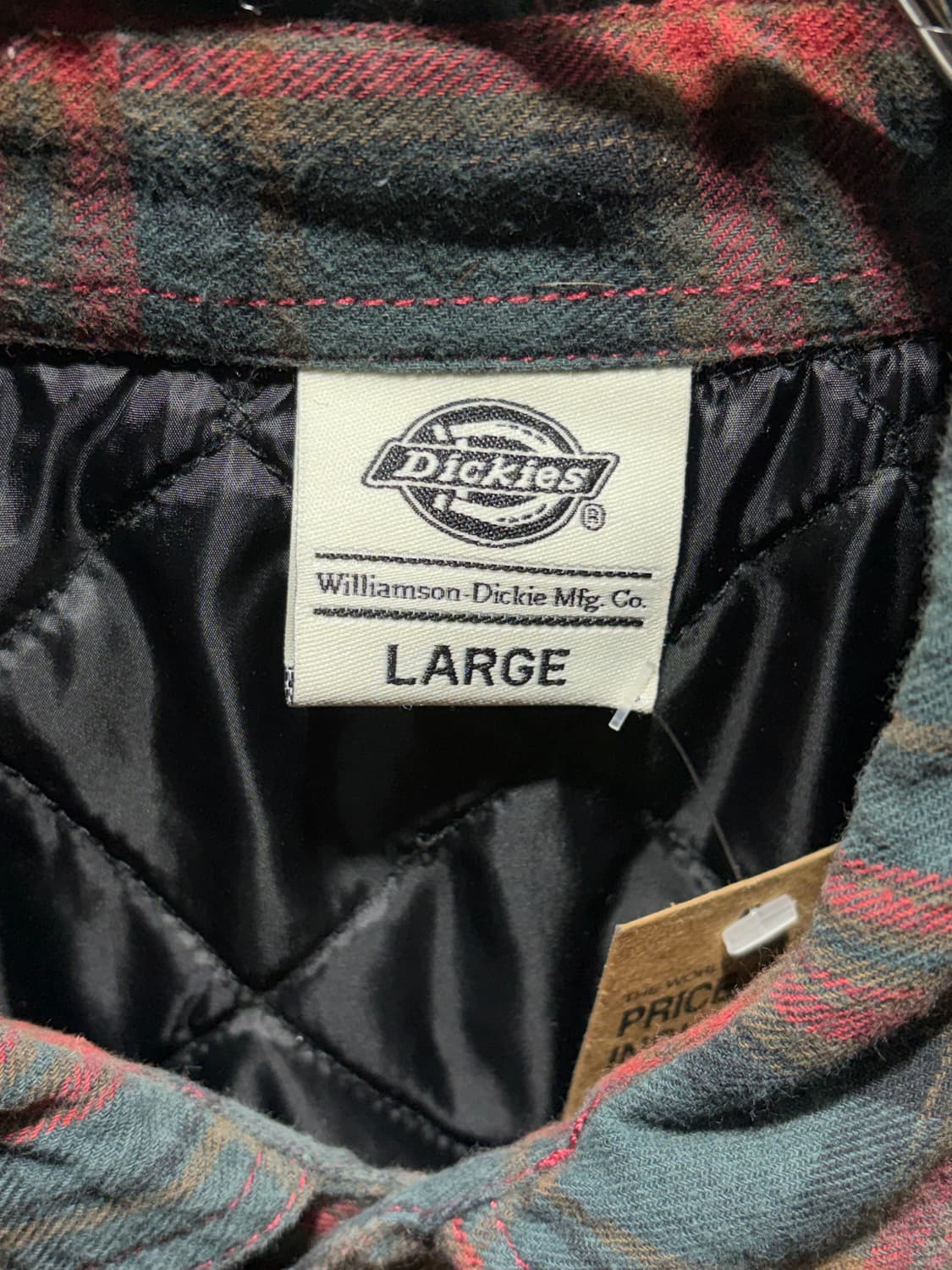 L 디키즈 투포켓 체크패턴 누빔 셔츠 자켓 상품이미지6